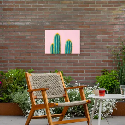 Cactussen - Modern - Pastel Tuinposter op houten frame 2 cm dik klein -sfeer3