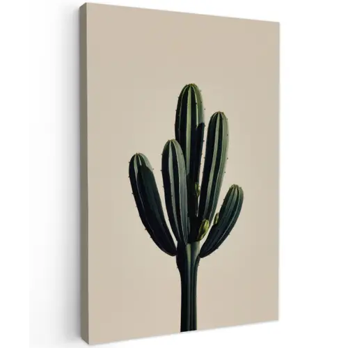Cactus - Subtiel - Groen Tuinposter op houten frame 2 cm dik klein -3d