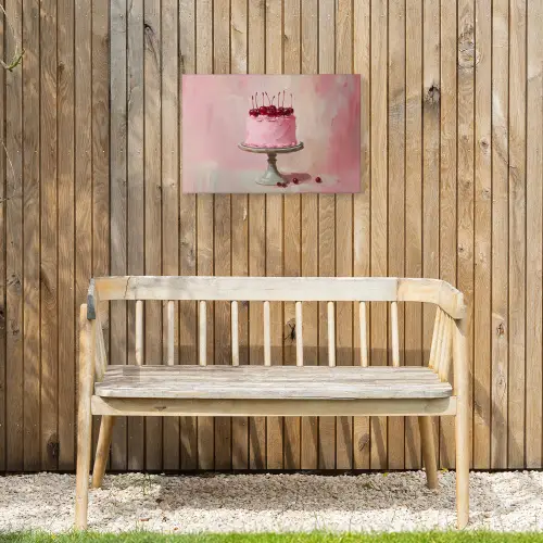 Taart - Pink - Cherry Tuinposter op houten frame 2 cm dik klein -sfeer4