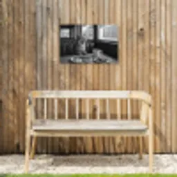 Kat - Koffie - Brood - Zwart Tuinposter op houten frame 2 cm dik klein -sfeer4
