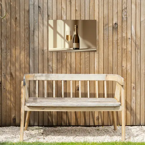Champagne - Beige - Schaduw - Bubbels Tuinposter op houten frame 2 cm dik klein -sfeer4
