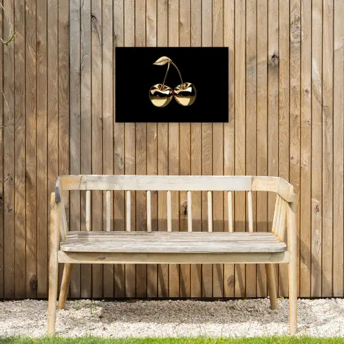 Kersen - Zwart - Goud - Chrome Tuinposter op houten frame 2 cm dik klein -sfeer4