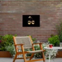 Kersen - Zwart - Goud - Chrome Tuinposter op houten frame 2 cm dik klein -sfeer3