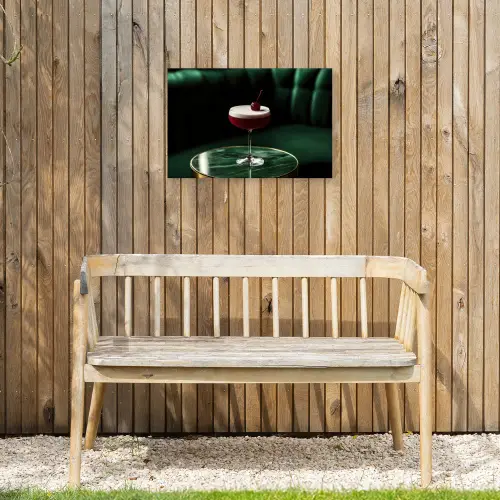 Kers - Cocktail - Rood - Marmer Tuinposter op houten frame 2 cm dik klein -sfeer4