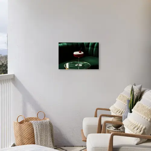 Kers - Cocktail - Rood - Marmer Tuinposter op houten frame 2 cm dik klein -sfeer1