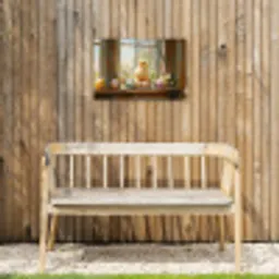 Kuiken - Raam - Paaseieren Tuinposter op houten frame 2 cm dik klein -sfeer4