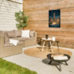 Kerstfeest - Dorp - Donker Tuinposter op houten frame 2 cm dik klein -sfeer2