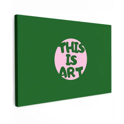 Cirkel - Roze - Tekst - Art Tuinposter op houten frame 2 cm dik klein -3d
