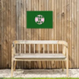 Cirkel - Roze - Tekst - Art Tuinposter op houten frame 2 cm dik klein -sfeer4