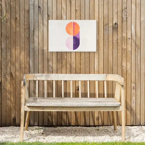 Cirkels - Abstract - Paars Tuinposter op houten frame 2 cm dik klein -sfeer4