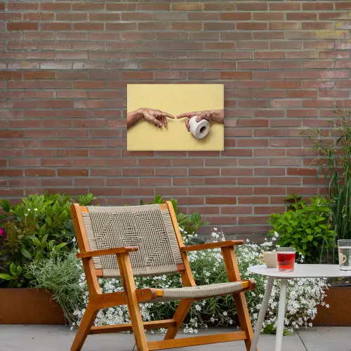 Klassiek - Kunst - Humor Tuinposter op houten frame 2 cm dik klein -sfeer3