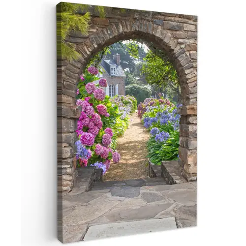 Verstopte tuin Tuinposter op houten frame 2 cm dik klein -3d