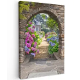 Verstopte tuin Tuinposter op houten frame 2 cm dik klein -3d