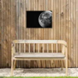 Close-up - Maan - Wit - Textuur Tuinposter op houten frame 2 cm dik klein -sfeer4