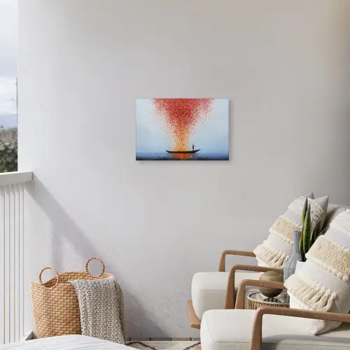 Wolk - Confetti - Boot - Wateroppervlakte Tuinposter op houten frame 2 cm dik klein -sfeer1
