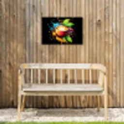 Koffie - Graffiti - Drinken - Abstract Tuinposter op houten frame 2 cm dik klein -sfeer4