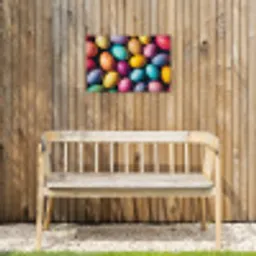 Kleurrijk - Paaseitjes - Spetters Tuinposter op houten frame 2 cm dik klein -sfeer4