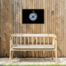 Kompas - Delfts blauw - Zwart Tuinposter op houten frame 2 cm dik klein -sfeer4