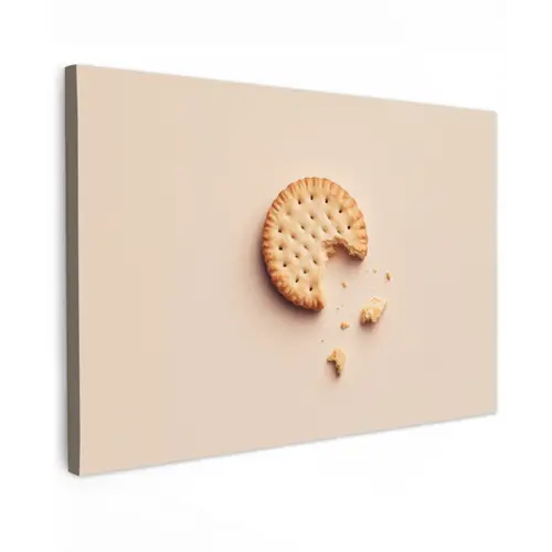 Koekje - Kruimels - beige Tuinposter op houten frame 2 cm dik klein -3d