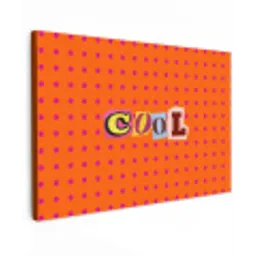 Cool - Stippen - Oranje Tuinposter op houten frame 2 cm dik klein -3d