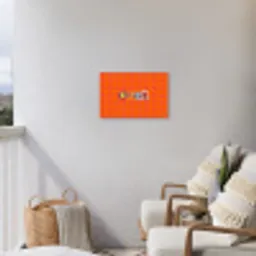 Cool - Stippen - Oranje Tuinposter op houten frame 2 cm dik klein -sfeer1