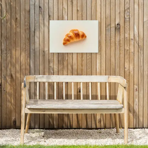 Croissant - Brood - Beige Tuinposter op houten frame 2 cm dik klein -sfeer4