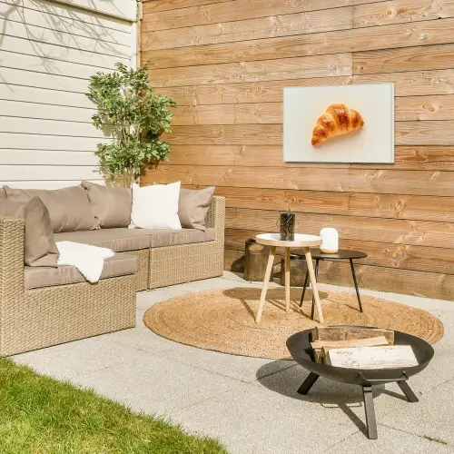 Croissant - Brood - Beige Tuinposter op houten frame 2 cm dik klein -sfeer2