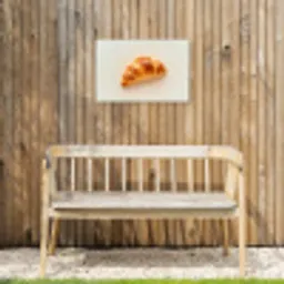 Croissant - Brood - Beige Tuinposter op houten frame 2 cm dik klein -sfeer4