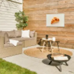 Croissant - Brood - Beige Tuinposter op houten frame 2 cm dik klein -sfeer2