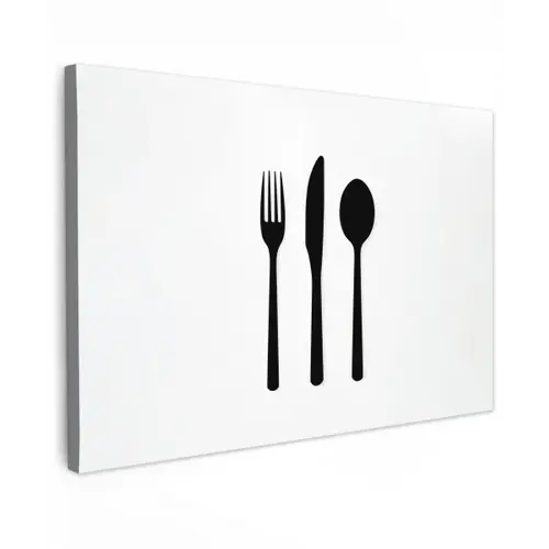 Bestek - Zwart - Simpel Tuinposter op houten frame 2 cm dik klein -3d