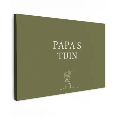 Papa's Tuin Tuinposter op houten frame 2 cm dik klein -3d