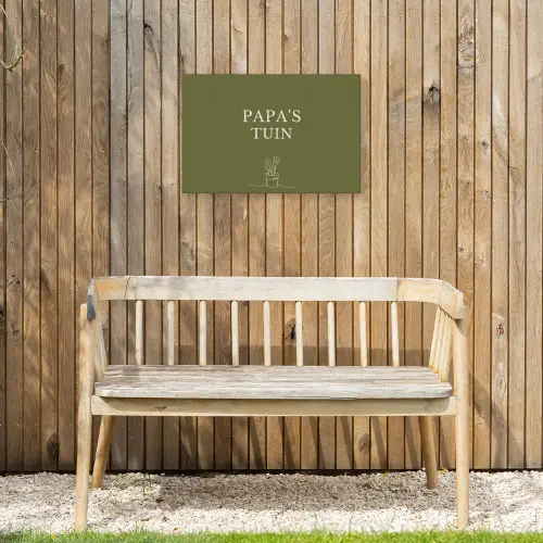 Papa's Tuin Tuinposter op houten frame 2 cm dik klein -sfeer4