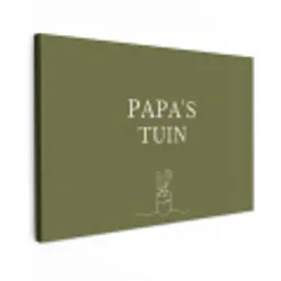 Papa's Tuin Tuinposter op houten frame 2 cm dik klein -3d