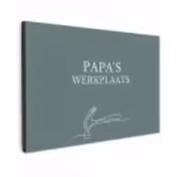 Papa's Werkplaats Tuinposter op houten frame 2 cm dik klein -3d