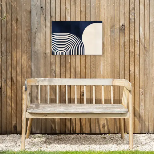 Donkerblauw - Abstract - Lijnen Tuinposter op houten frame 2 cm dik klein -sfeer4
