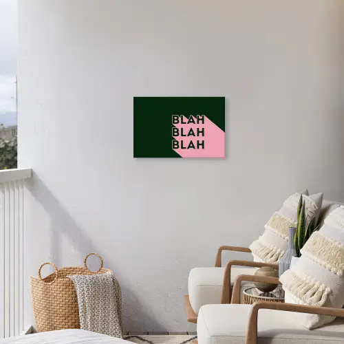 Donkergroen - Tekst - Schaduw - Grafisch Tuinposter op houten frame 2 cm dik klein -sfeer1