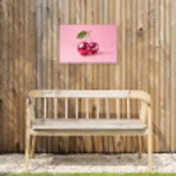 Disco - Kersen - Roze Tuinposter op houten frame 2 cm dik klein -sfeer4