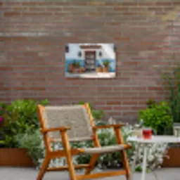 Deur - Manden - Planten Tuinposter op houten frame 2 cm dik klein -sfeer3