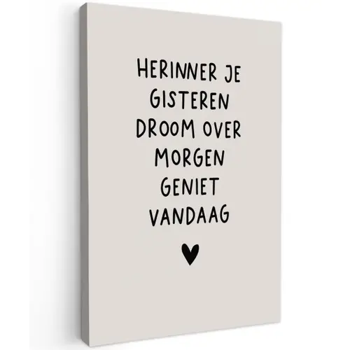 droom-beige Tuinposter op houten frame 2 cm dik klein -3d