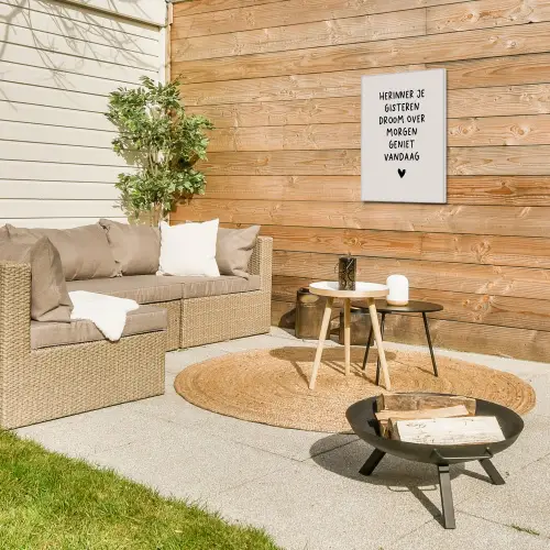 droom-beige Tuinposter op houten frame 2 cm dik klein -sfeer2