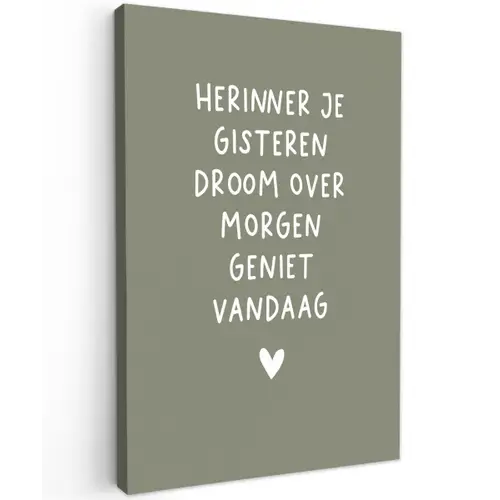 droom-groen Tuinposter op houten frame 2 cm dik klein -3d