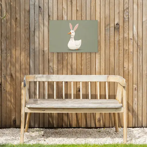 Eend - Konijnoren - Grijs Tuinposter op houten frame 2 cm dik klein -sfeer4