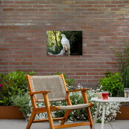 Arend - Hout - Wit - Planten Tuinposter op houten frame 2 cm dik klein -sfeer3