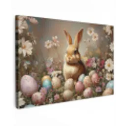 Paashaas - Lente - Paaseieren Tuinposter op houten frame 2 cm dik klein -3d