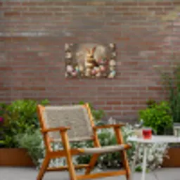 Paashaas - Lente - Paaseieren Tuinposter op houten frame 2 cm dik klein -sfeer3