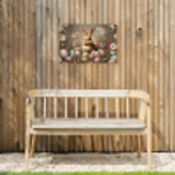 Paashaas - Lente - Paaseieren Tuinposter op houten frame 2 cm dik klein -sfeer4