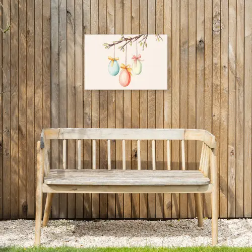 Paastak - Strikje - Eieren Tuinposter op houten frame 2 cm dik klein -sfeer4