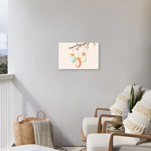 Paastak - Strikje - Eieren Tuinposter op houten frame 2 cm dik klein -sfeer1