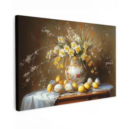 Paaseieren - Stilleven - Vaas Tuinposter op houten frame 2 cm dik klein -3d
