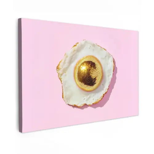 Ei - Disco - Ontbijt - Glitter Tuinposter op houten frame 2 cm dik klein -3d